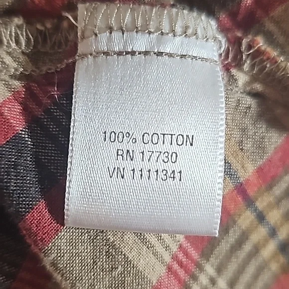 Converse Short Sleeve Plaid Earth Tone Cotton Ruffle Trim Dress Size M - Picture 3 of 8